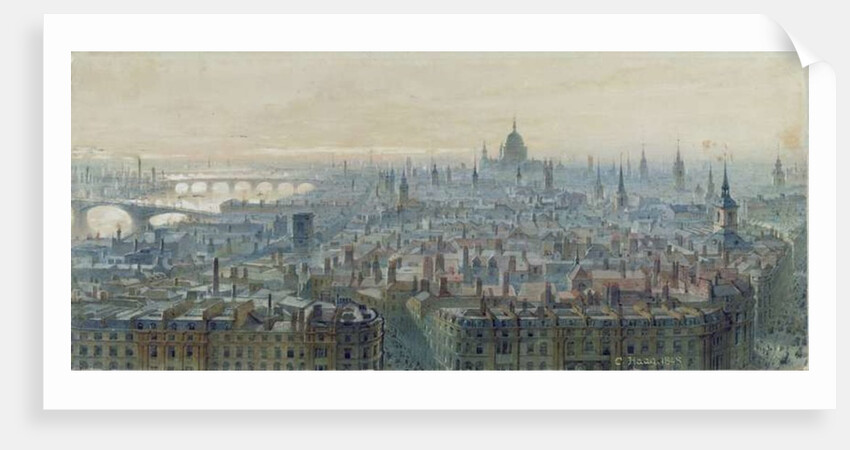 Panorama of London from the top of the Monument, looking west, 1848 by Carl Haag