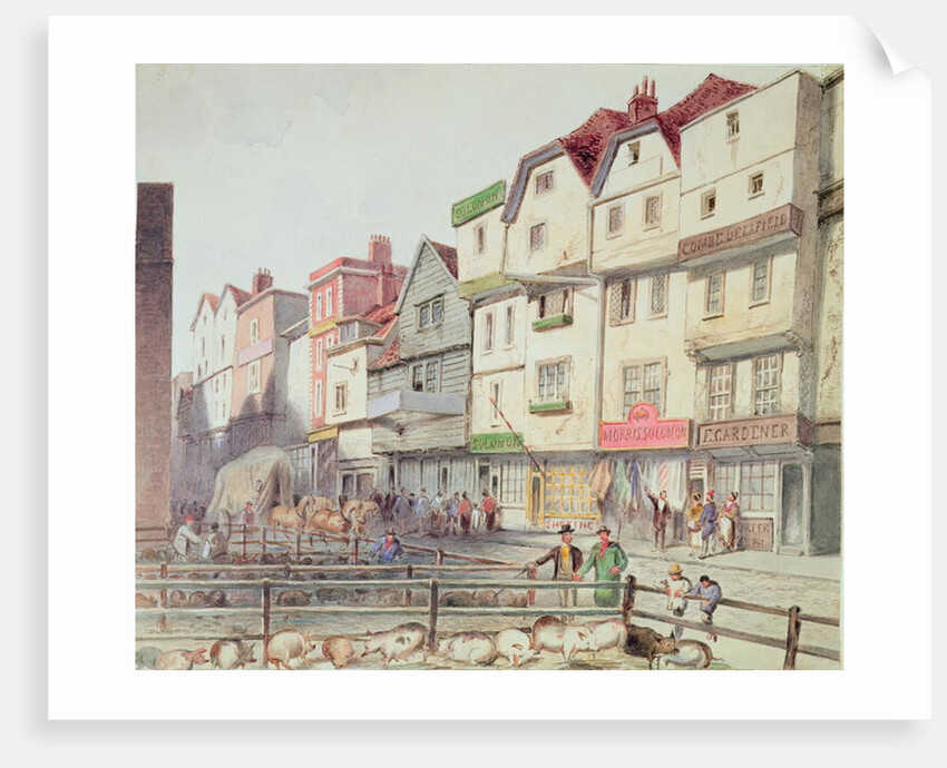 View of Long Lane, with pigs in pens in part of Old Smithfield Market, 1844 by Anonymous