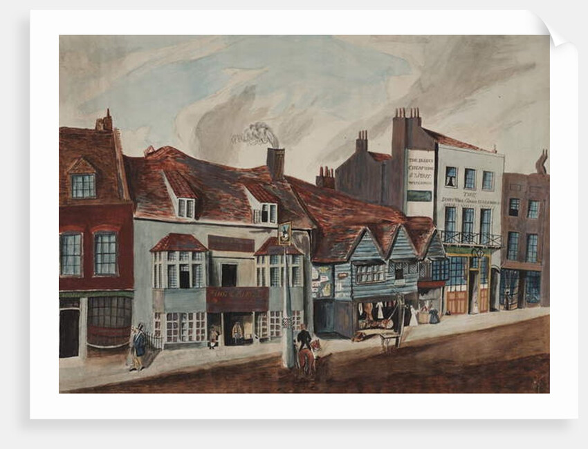 View of Newington Butts, Southwark showing the George Tavern and shop fronts, c.1825 by English School