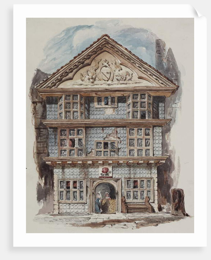 Retrospective view of the Rose Tavern, Fenchurch Street in 1730, c.1805 (w/c on paper by C. Williams