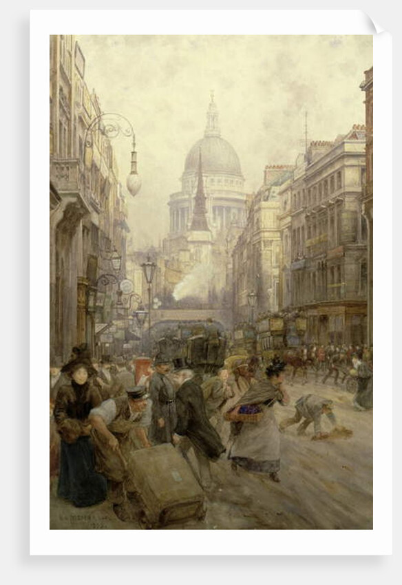 Fleet Street Looking East, 1898 by Henry Edward Tidmarsh