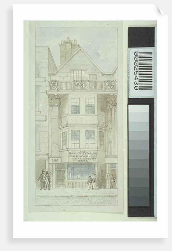 View of no. 185 Fleet Street, with figures walking past Knights Templars Coffee and Chop House, c.1820 by James Findlay