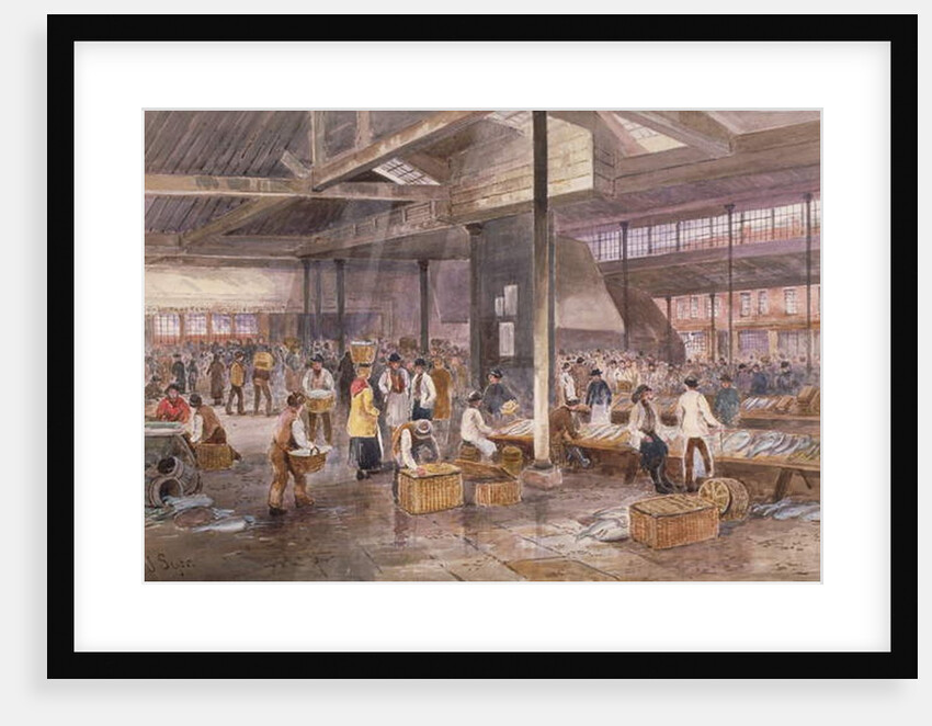 Interior view of Billingsgate Fish Market, c.1849 by John Syer