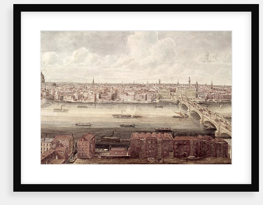 Panoramic view of London looking north between Southwark Bridge and London Bridge, c.1831 by Gideon Yates
