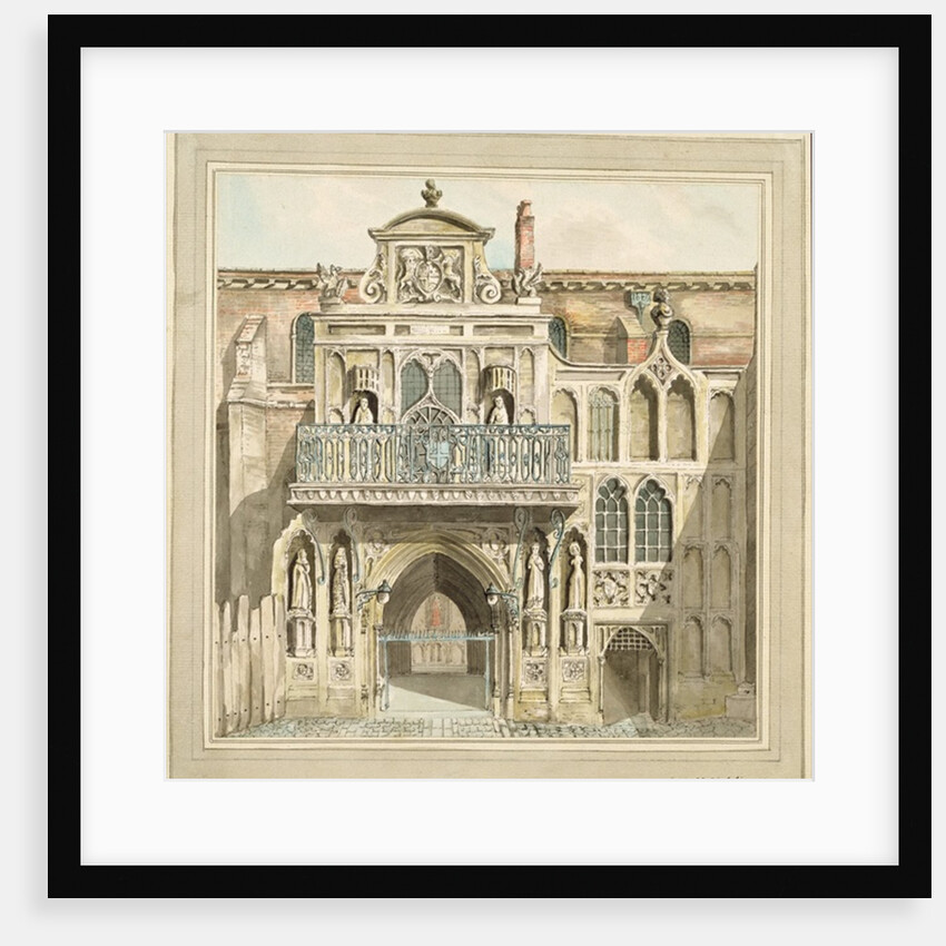 The old facade of the Guildhall, City of London, 1788 by Jacob Schnebbelie