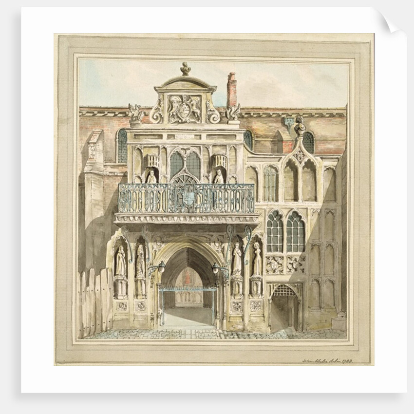 The old facade of the Guildhall, City of London, 1788 by Jacob Schnebbelie