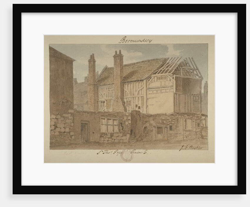 East view of the ruins of Bermondsey House, 1838 by John Chessell Buckler