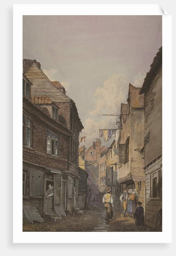 View of figures in Glean Alley, Bermondsey, c.1825 by English School