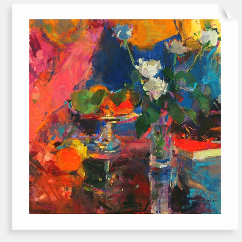 Still Life with White Roses by Peter Graham