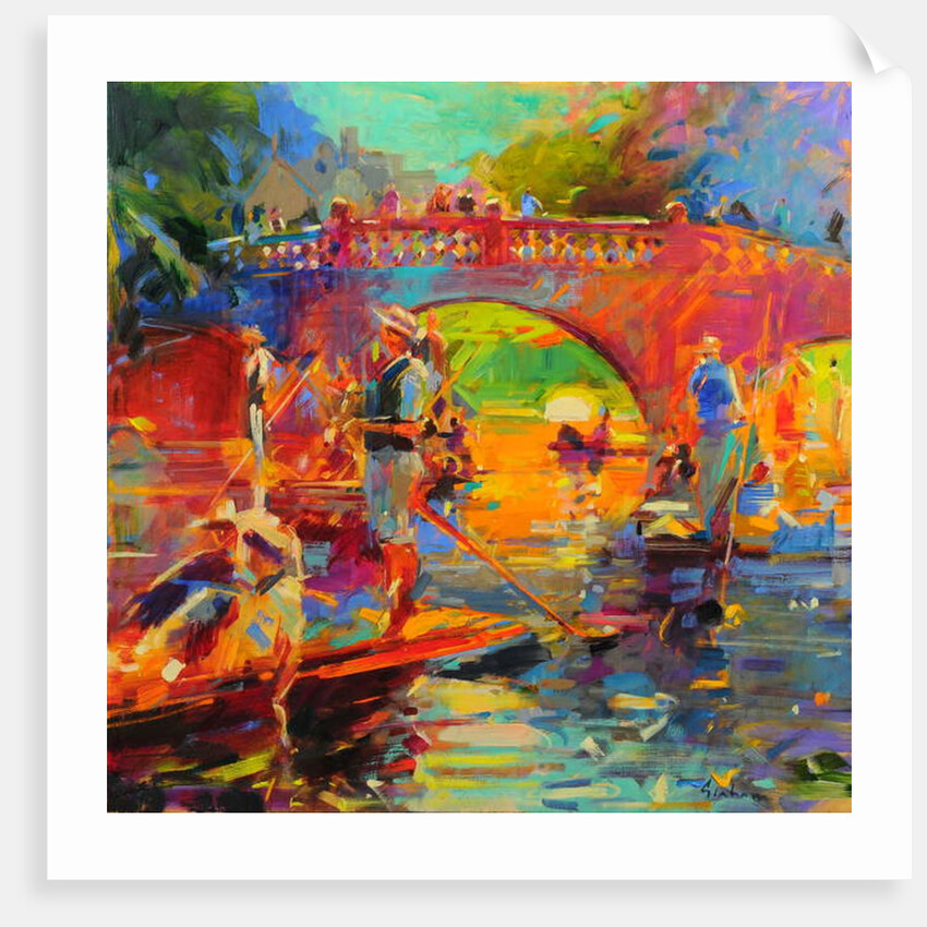 Punts, Clare Bridge by Peter Graham