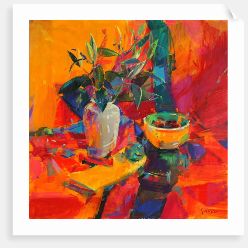 Lilies on a Red Ground, 2012 by Peter Graham