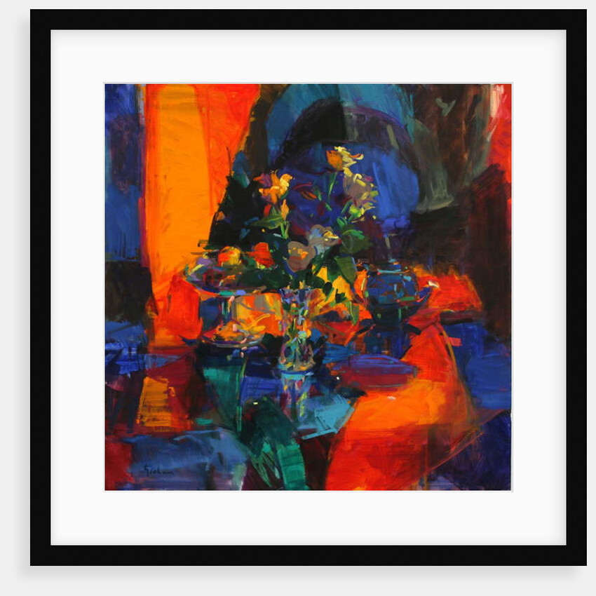 Roses on a Blue Ground by Peter Graham