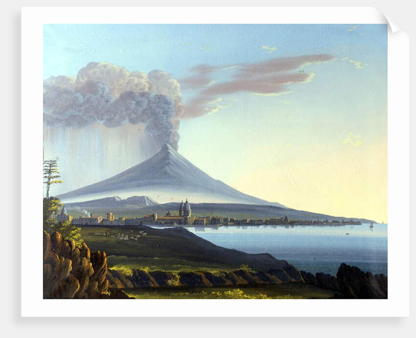 View of Mount Etna Erupting by Italian School