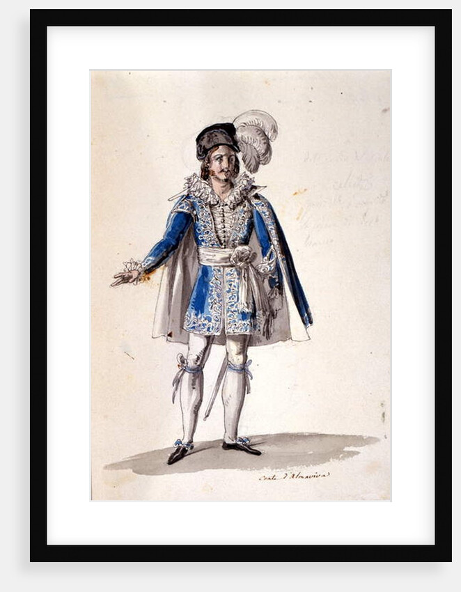 Costume design for the Count Almaviva by Luigi Sapelli Caramba