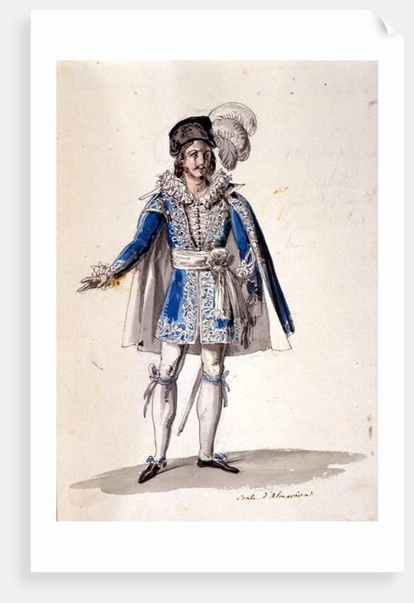 Costume design for the Count Almaviva by Luigi Sapelli Caramba