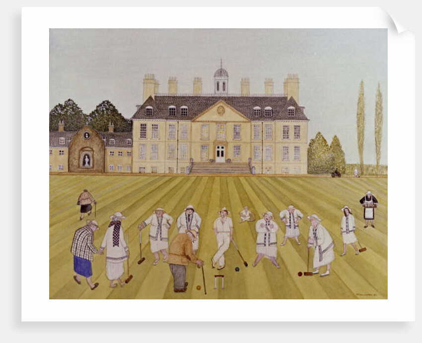 Croquet on the Lawn, 1989 by Gillian Lawson
