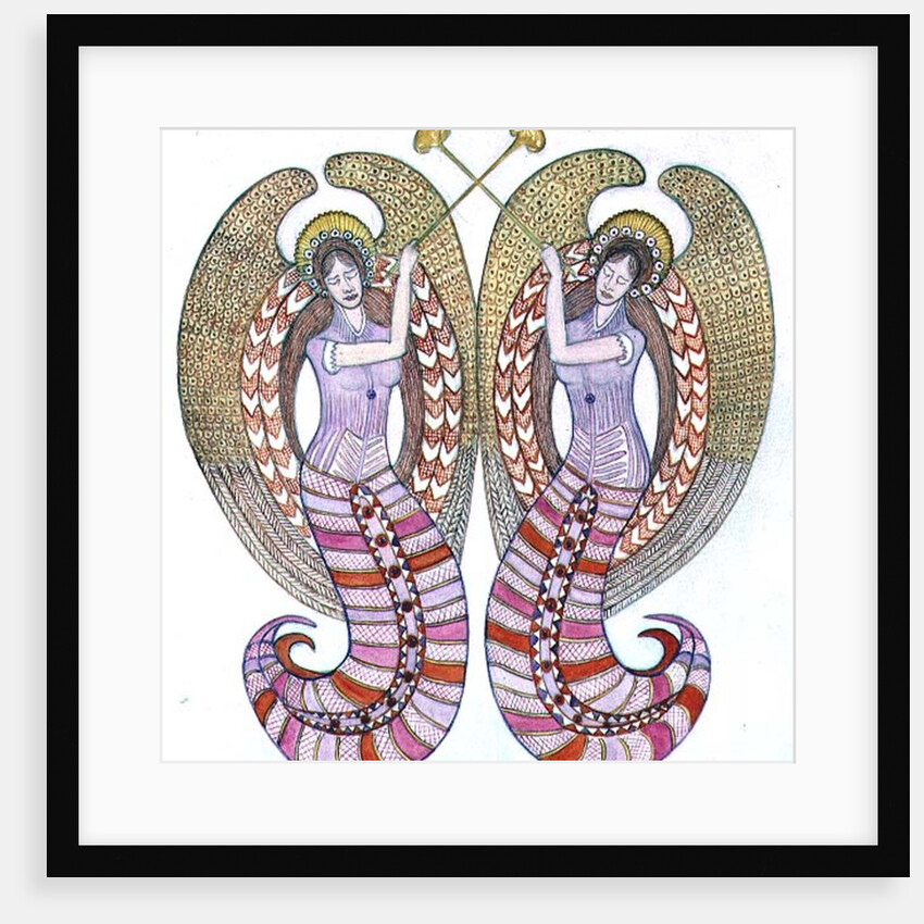 Two angels with trumpets, 1995 by Gillian Lawson