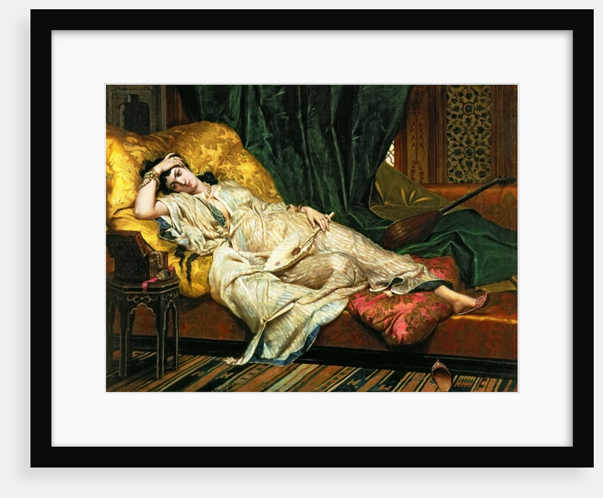 Odalisque with a Lute, 1876 by Hippolyte Berteaux