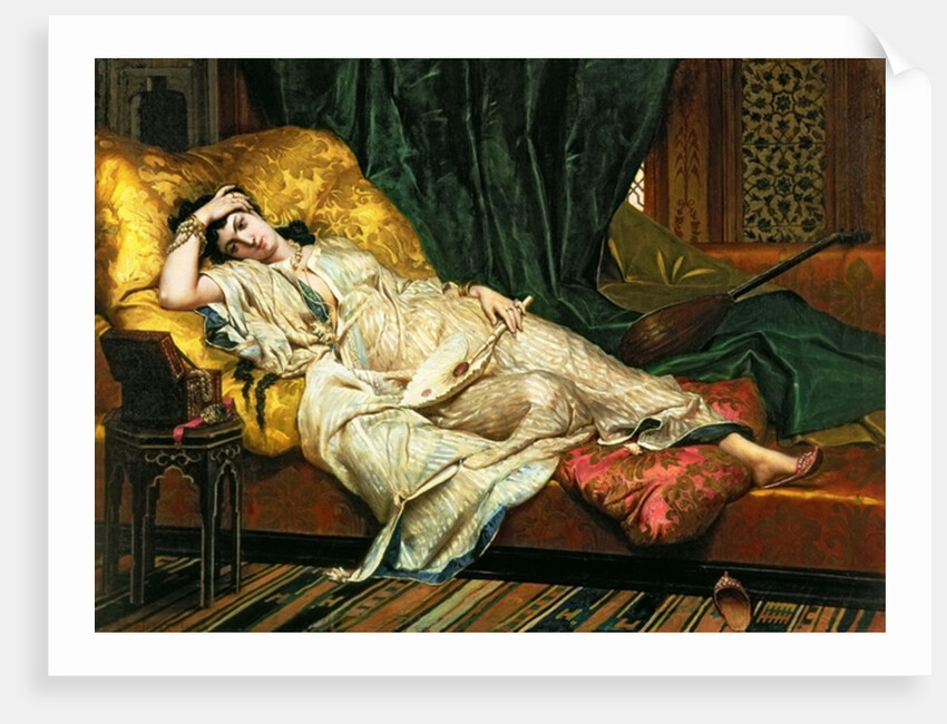 Odalisque with a Lute, 1876 by Hippolyte Berteaux