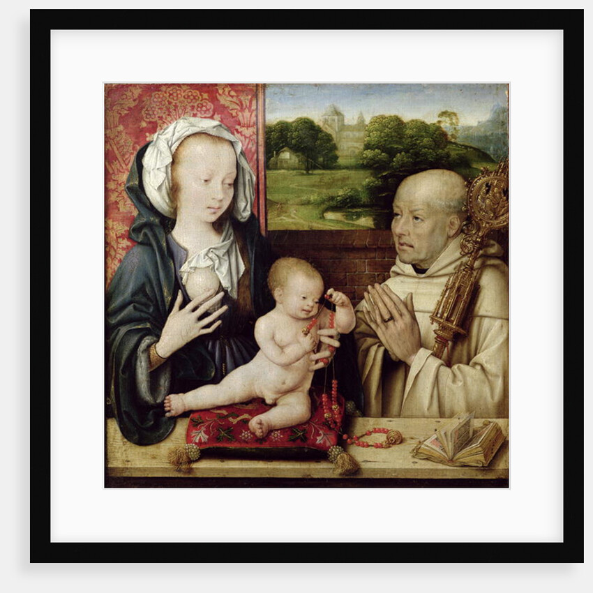The Virgin and Child worshipped by St.Bernard by Joos van Cleve