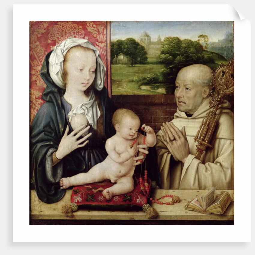 The Virgin and Child worshipped by St.Bernard by Joos van Cleve