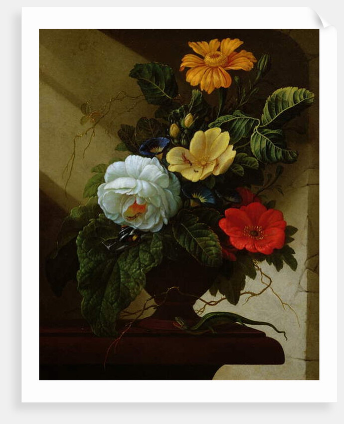 Still life with flowers by Elias van den Broeck