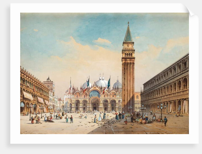 Piazza di San Marco, Venice by Friedrich Perlberg, 1875 by Friedrich Perlberg