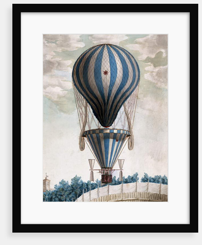 Early Hot Air Balloon in Flight, 1828 by Italian School