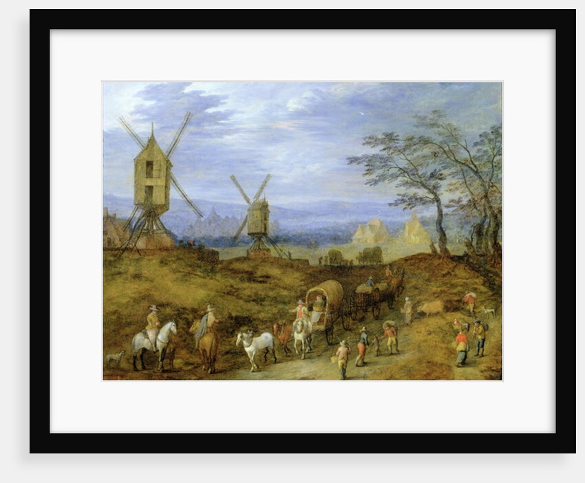 Landscape with Travellers near Windmills by Jan the Younger Brueghel