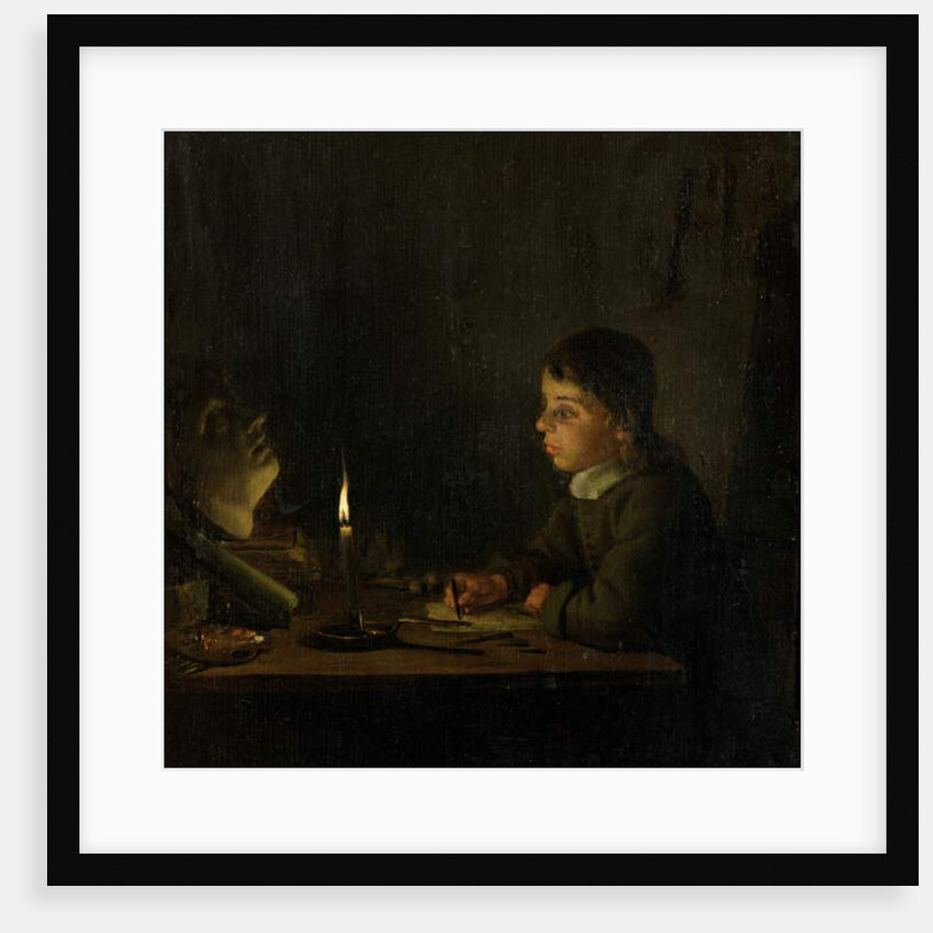 Boy Drawing by Candlelight by Godfried Schalken or Schalcken
