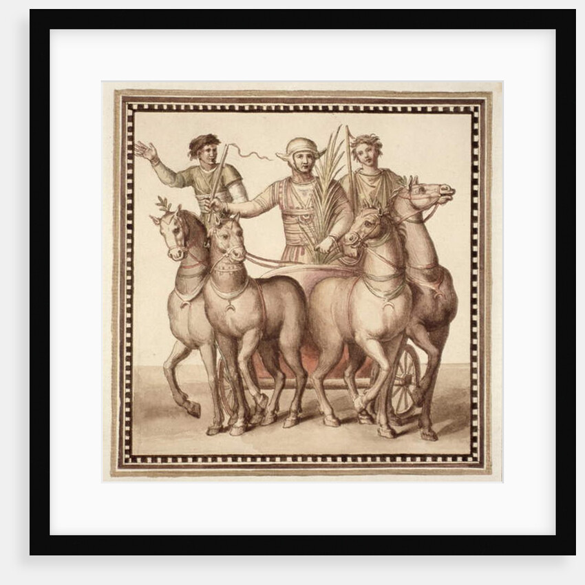 Ms Gen 1496 Plate CXXII Gladiators and chariot, 1674 by Pietro Santi Bartoli