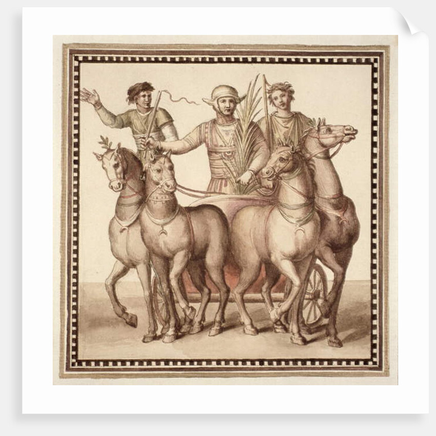 Ms Gen 1496 Plate CXXII Gladiators and chariot, 1674 by Pietro Santi Bartoli