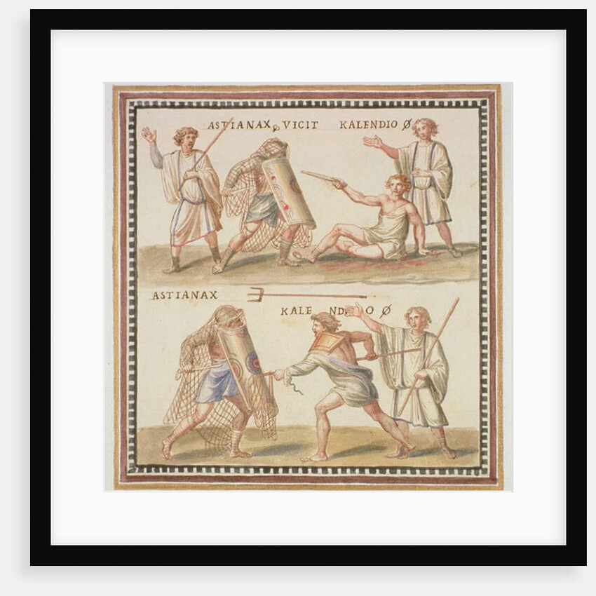 Ms Gen 1496 Plate CXXIV Gladiators, 1674 by Pietro Santi Bartoli