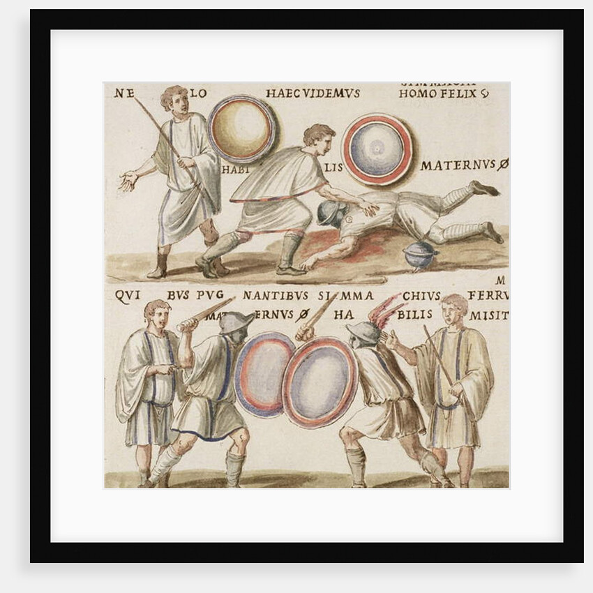 Ms Gen 1496 Plate CXVI Gladiators, 1674 by Pietro Santi Bartoli