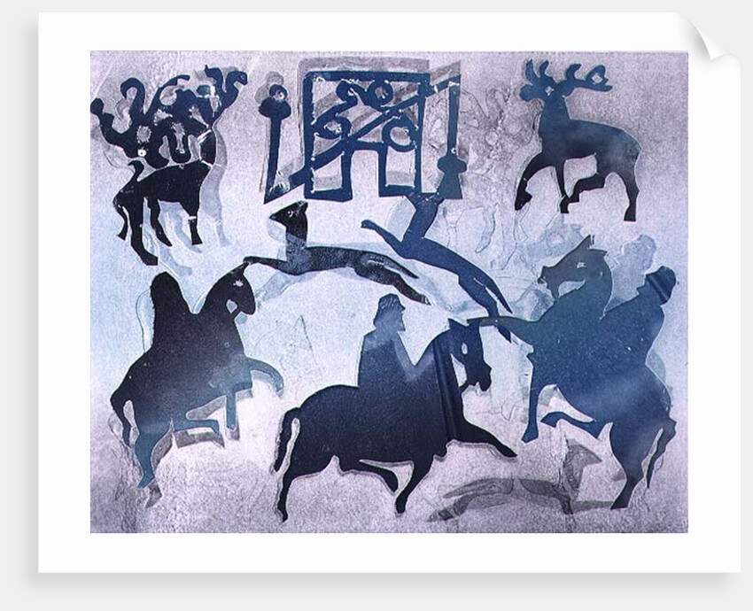 Pictish Hunting Scene III, 1995 by Gloria Wallington