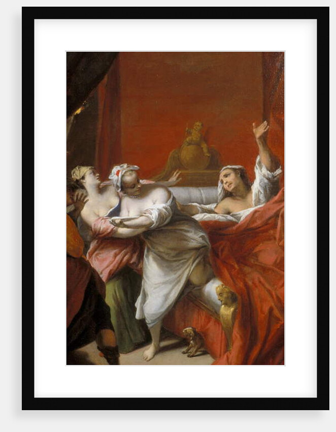 Picardy 121 - Chateau-Thierry - Musee Jean de La Fontaine - Painting by Nicolas Vleughels - illustrating “” the gascon punishes”” tale of La Fontaine by Anonymous