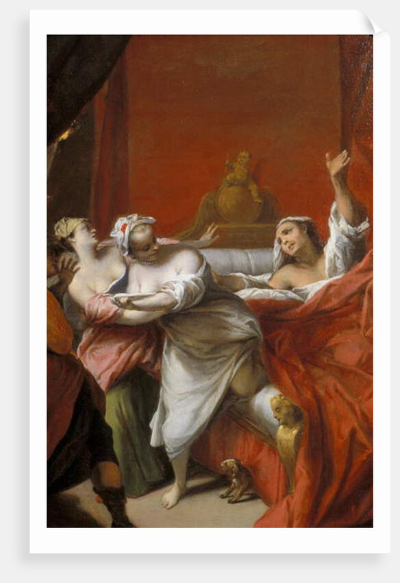 Picardy 121 - Chateau-Thierry - Musee Jean de La Fontaine - Painting by Nicolas Vleughels - illustrating “” the gascon punishes”” tale of La Fontaine by Anonymous