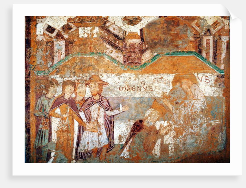 Loire Atlantique N* 063 - Church of Loroux-Bottereau - Wall painting of the legend of St-Gilles by Anonymous