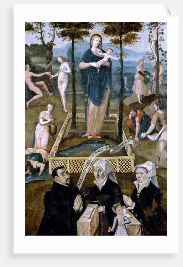 The Virgin in the enclosed garden, portrait of Jacques Delegorgue, Echevin d'Abbeville by Anonymous