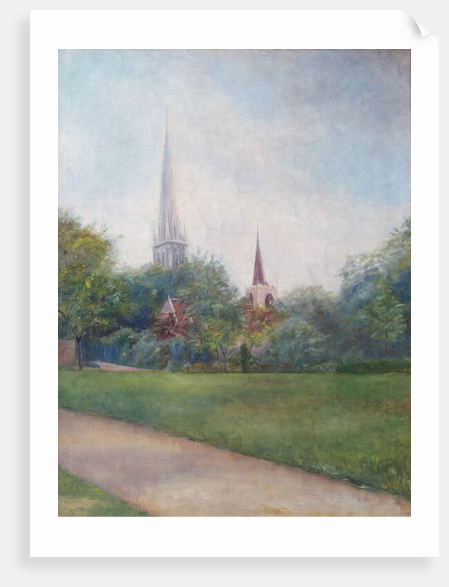 Landscape with Churches in the Background by English School