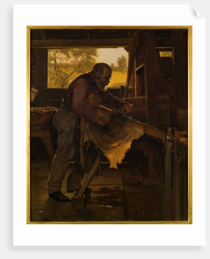 Preparing a Deer Hide, 1904 by John George Brown