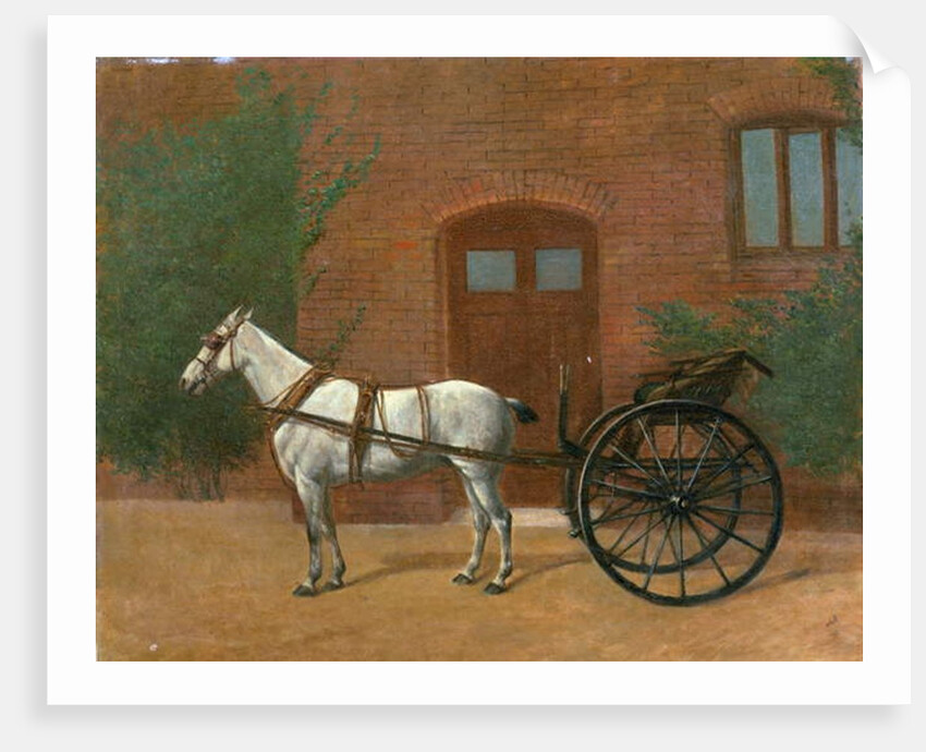 Horse hitched to a jaunting cart by English School