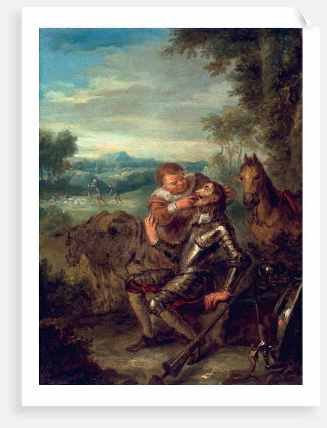 Scene from Don Quixote: Sancho Panza Counts Don Quixote's Teeth, 1735 by John Vanderbank