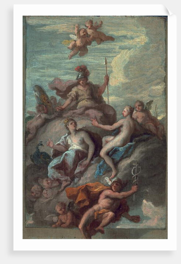 Juno, Minerva and Venus Dispatching Mercury with the Apple of Discord, c.1718 by James Thornhill