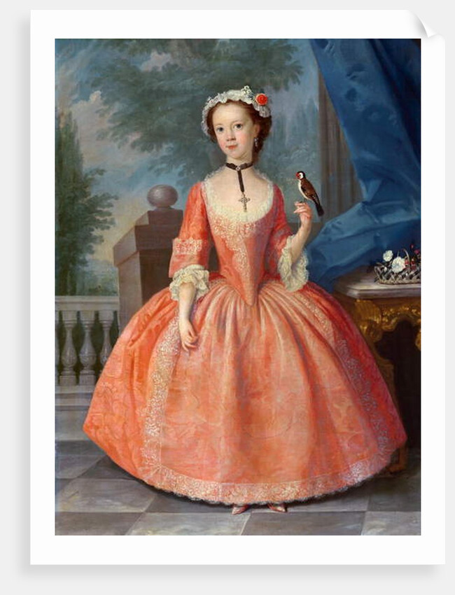 Girl in pink, c.1740s by English School