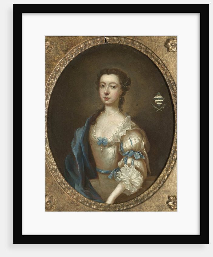 One of a pair of portraits of two sisters of the Moult family of Nottinghamshire by Arthur Devis
