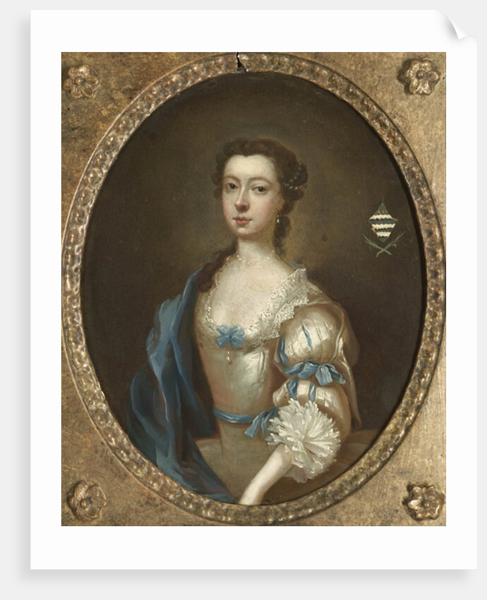 One of a pair of portraits of two sisters of the Moult family of Nottinghamshire by Arthur Devis