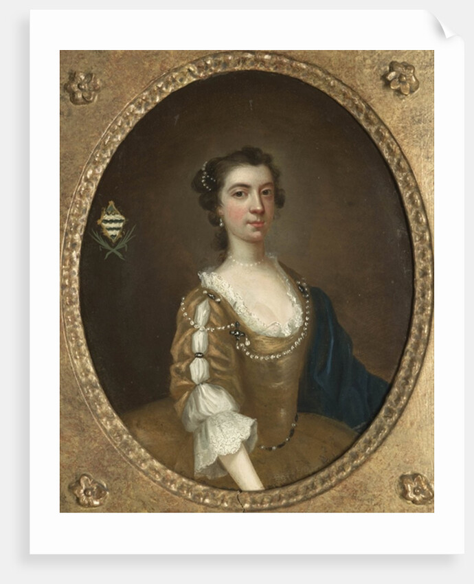 One of a pair of portraits of two sisters of the Moult family of Nottinghamshire by Arthur Devis