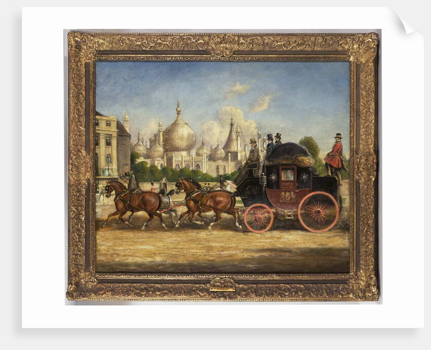 The London-Brighton mail coach in front of the Royal Pavilion, Brighton by Charles Cooper Henderson