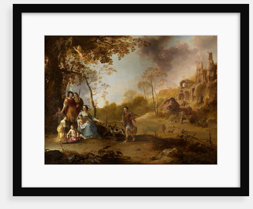 An Allegorical Family Portrait in a Landscape by Dirck van der Lisse